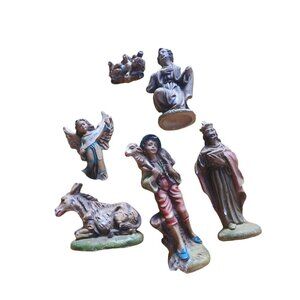 Made In Italy Nativity Scene Figurine Lot Jesus Angels Disciples Chipping